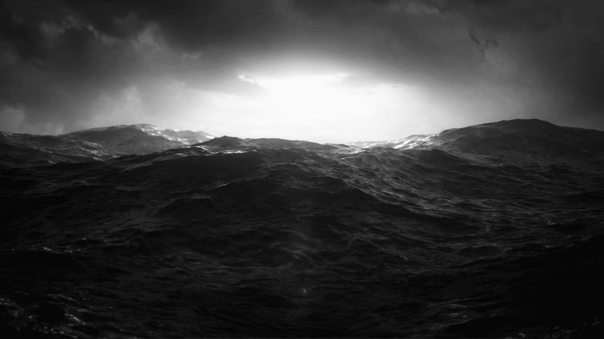ocean waves with sunlight