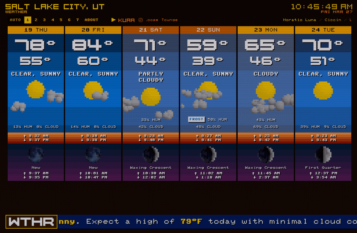 Retro inspired weather channel app